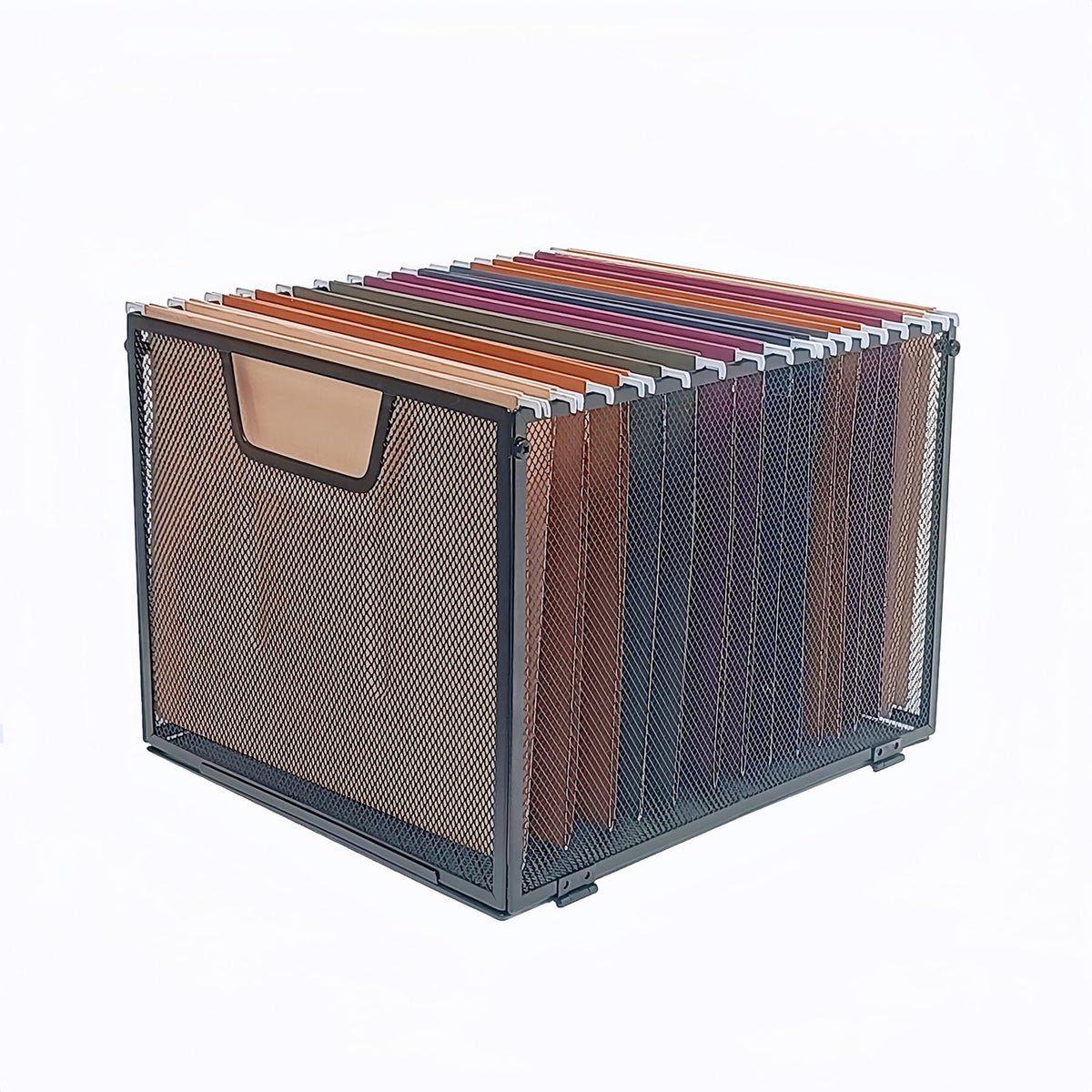 SREGGSIY Hanging File Organizer Letter Size,Mesh File Crate,Black