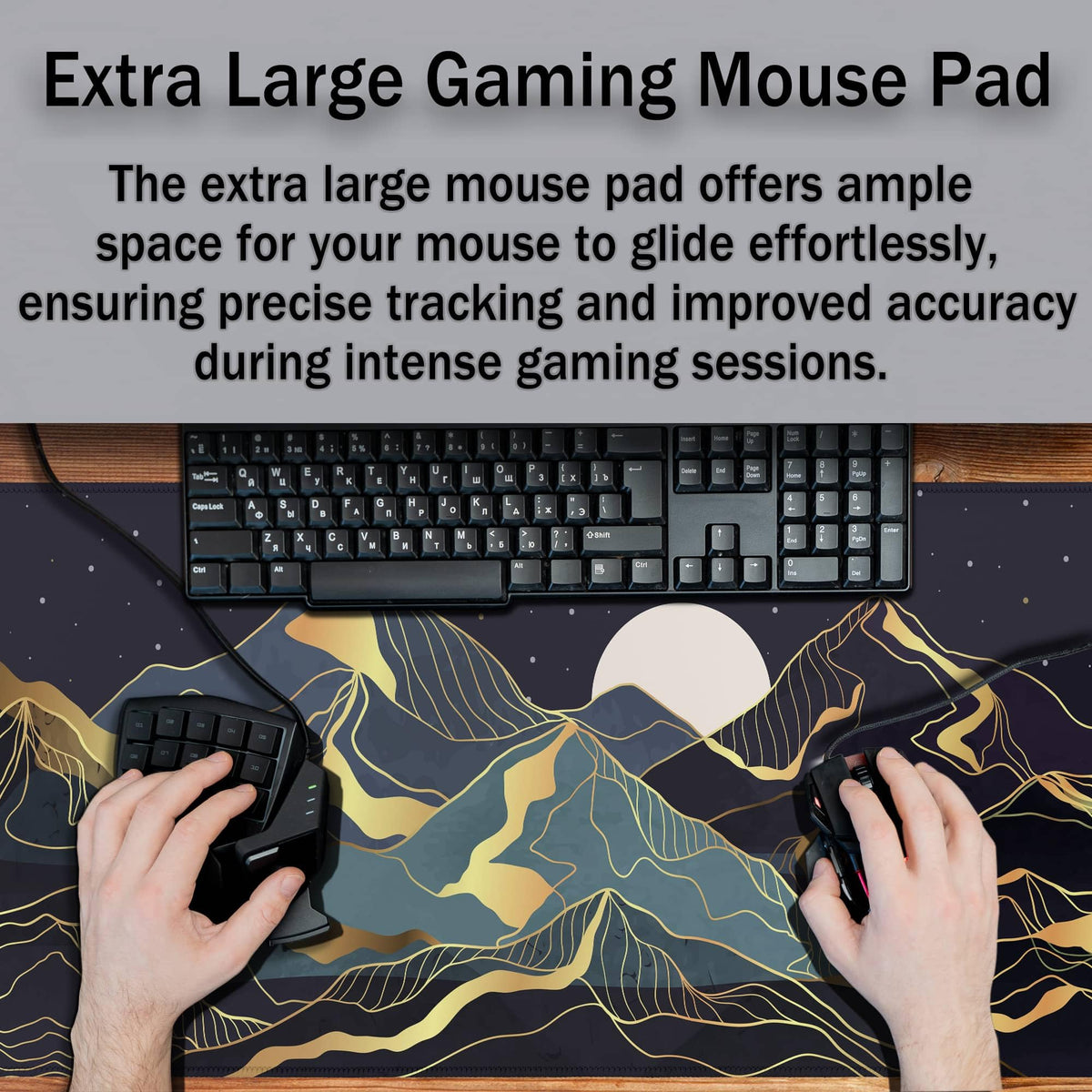 Samgula Extra Large Mouse Pad Golden Desktop Pad Keyboard Mouse Pads Desktop Mats Big Gaming