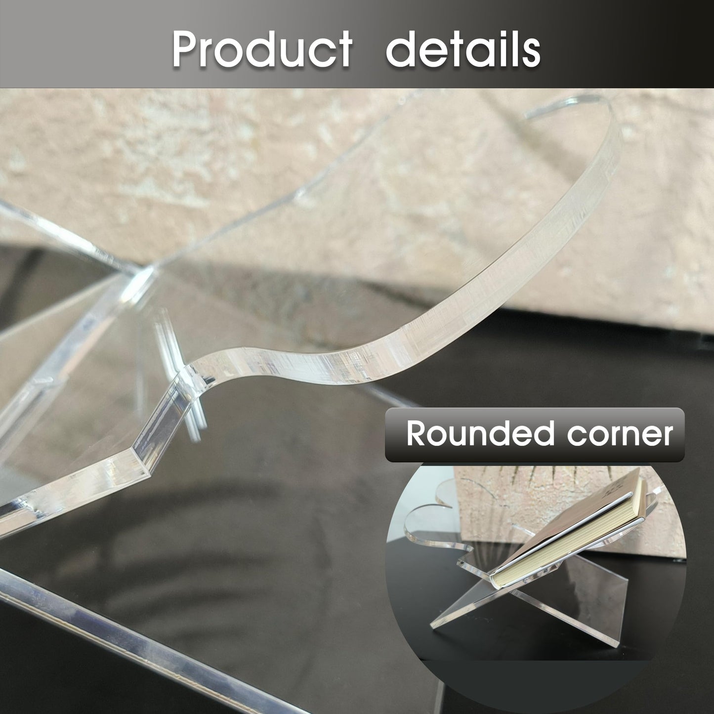 Large Butterfly Clear Acrylic Book Stand - Perfect for Displaying Open Book on Your Coffee Table