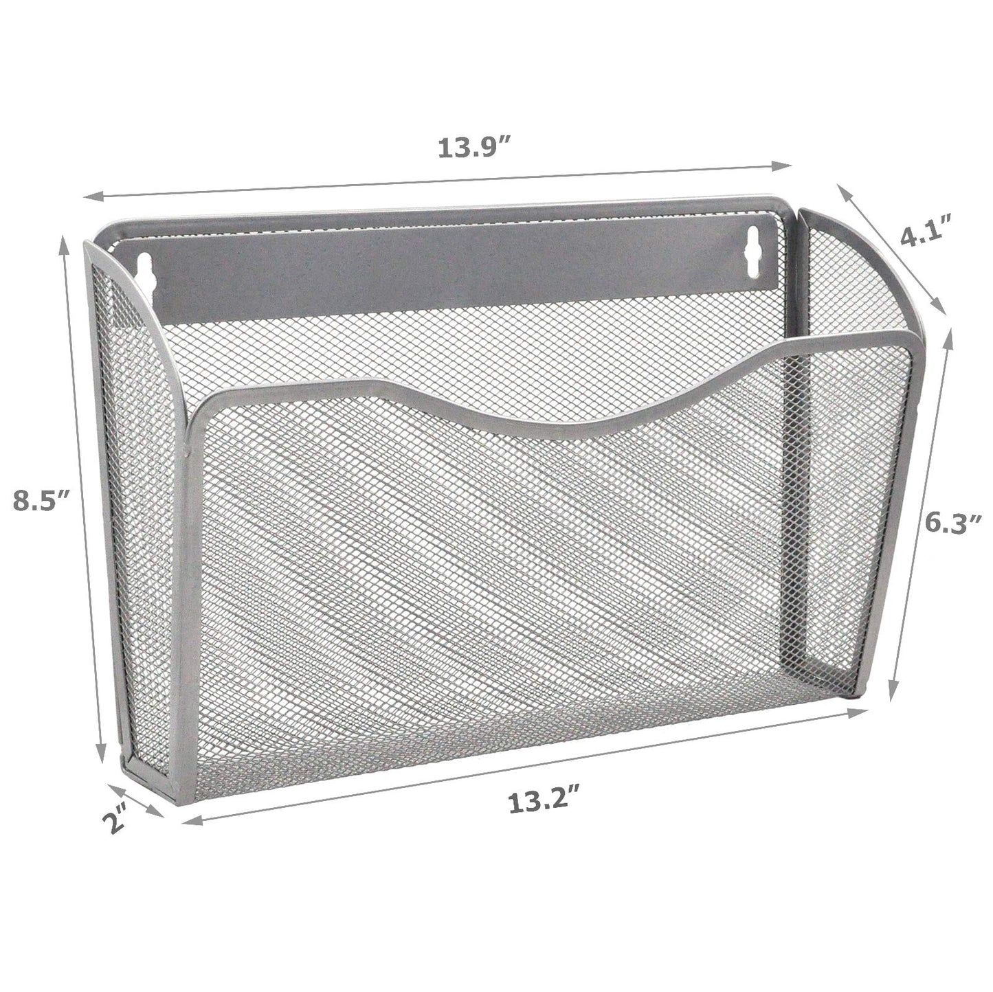 EASEPRES 6 Single Pocket Mesh Hanging File Organizer, Vertical Wall Mounted Magazine File Holder