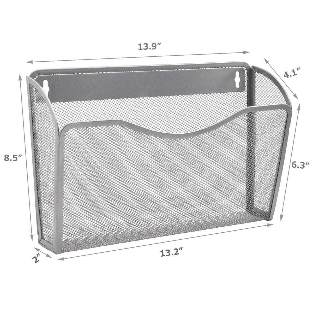 EASEPRES 6 Single Pocket Mesh Hanging File Organizer, Vertical Wall Mounted Magazine File Holder