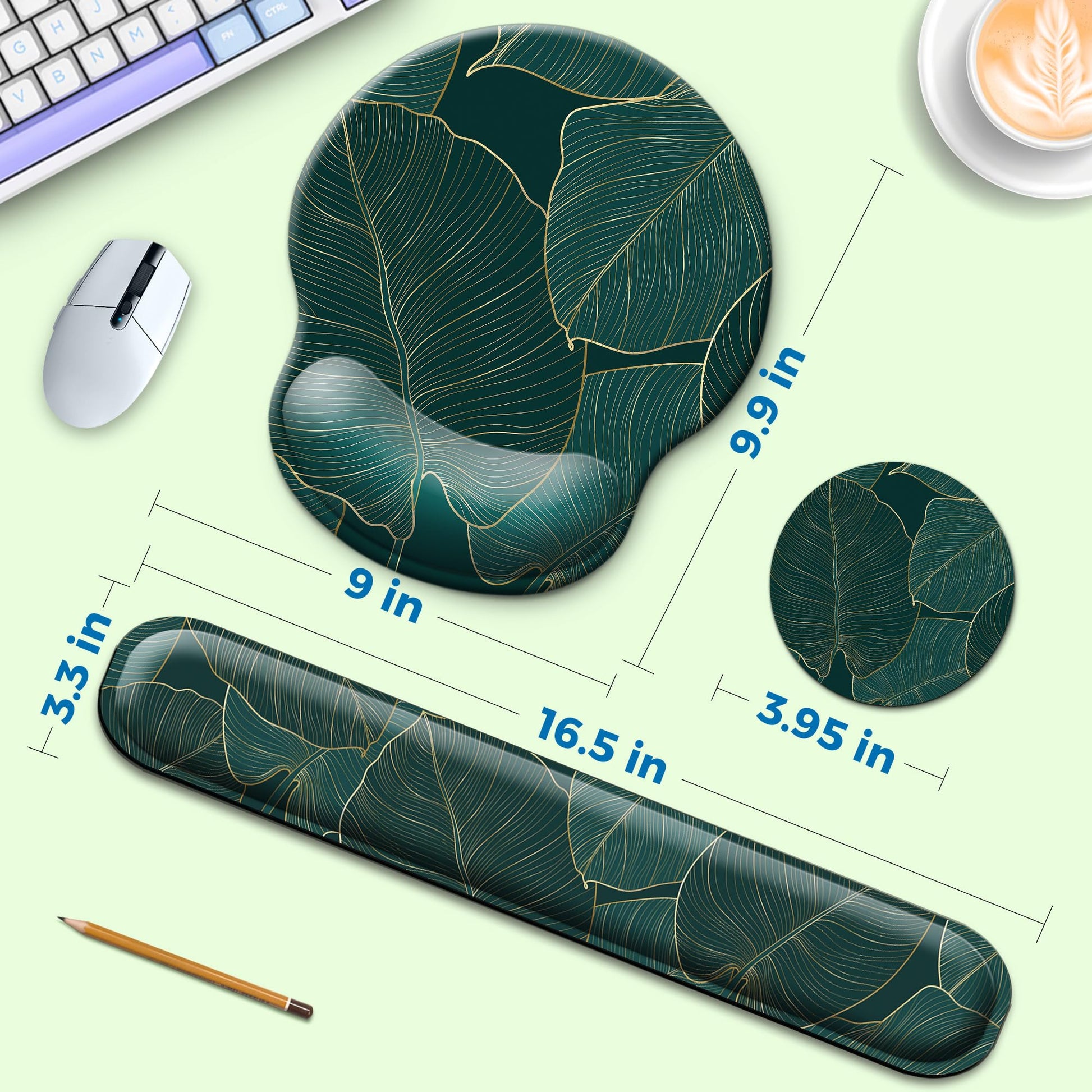 Wiabsi Mouse Pad and Keyboard Wrist Rest Support,Ergonomic Mouse Pad Set