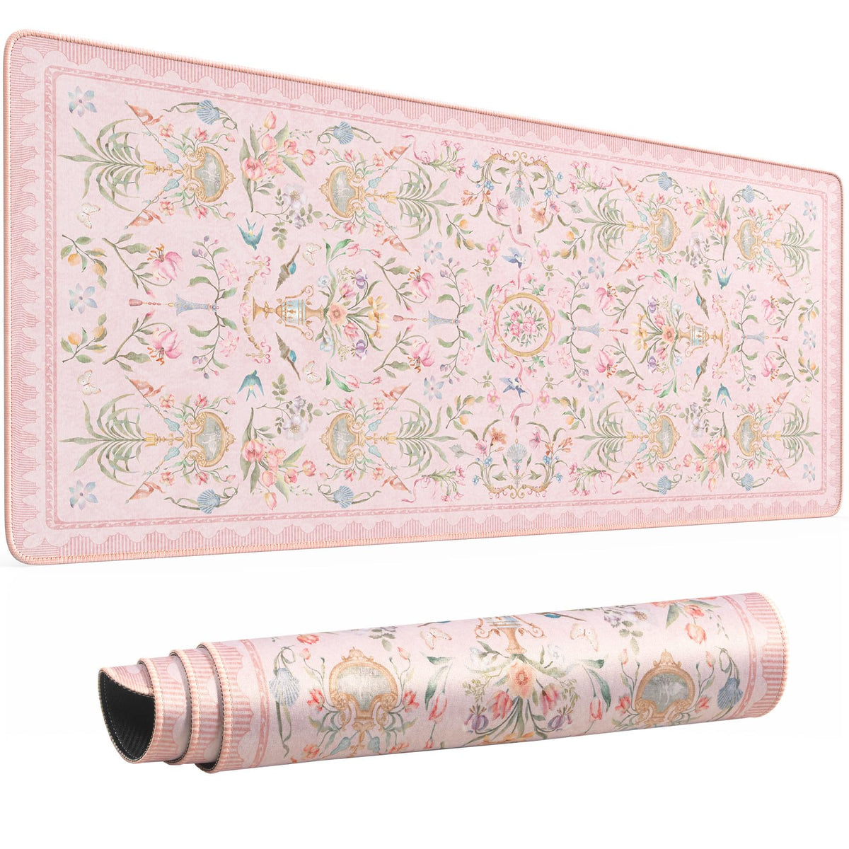HAOCOO Pink Desk Cover Mat, 31.5" x 11.8" Computer Mat for Office Desk