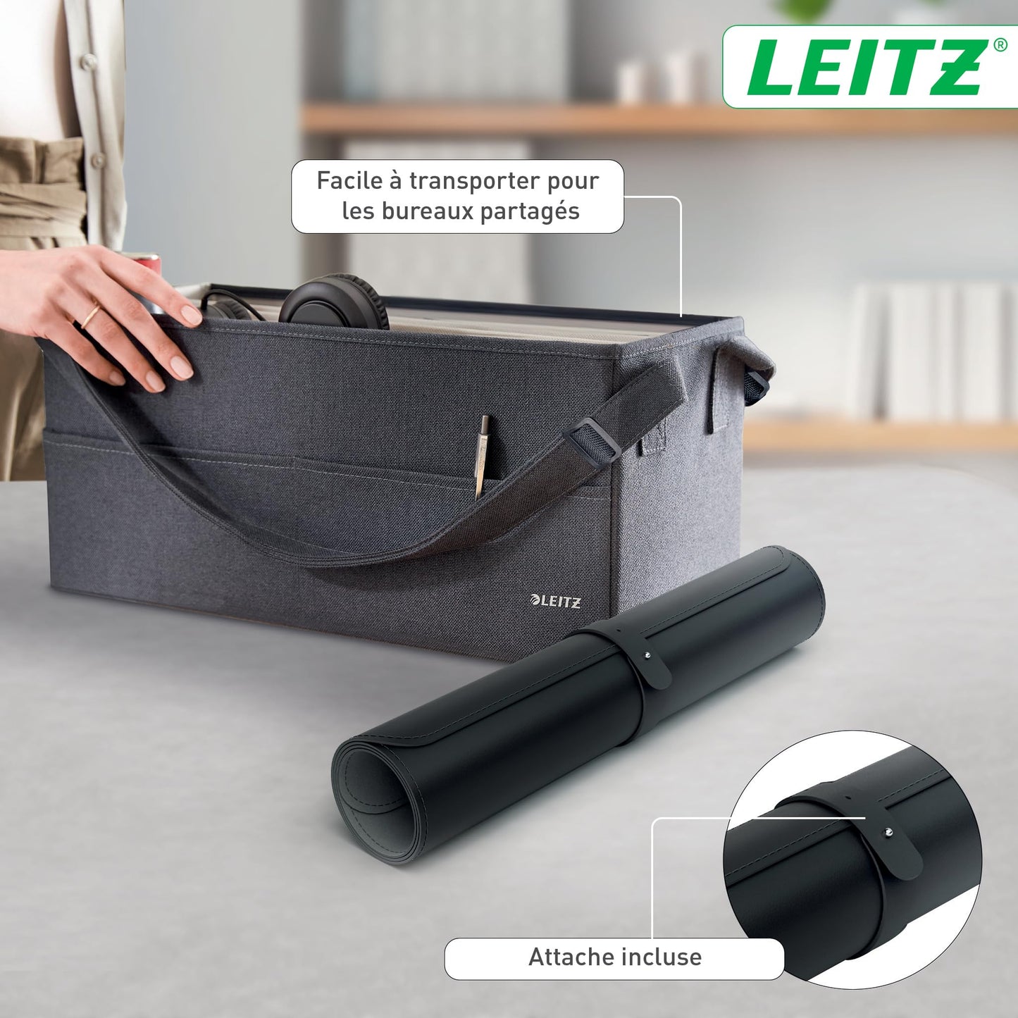 Leitz Large Desk Pad: Waterproof, Non-Slip, Durable, Scratch Resistant, Easy to Clean, Black