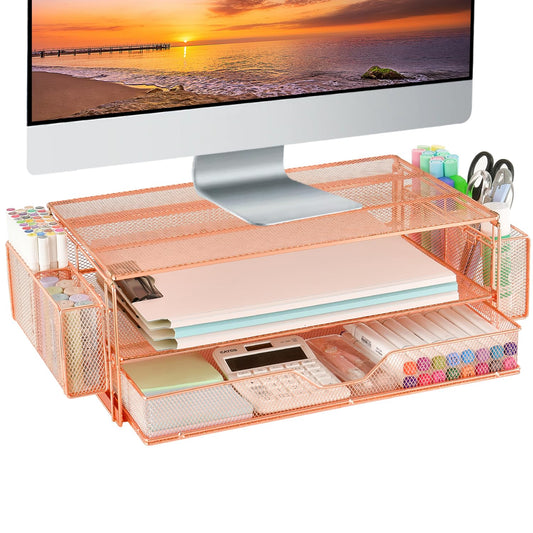 AUPSEN Computer Monitor Stands Riser，2-Tier Desk Organizers and Accessories, Office Desk