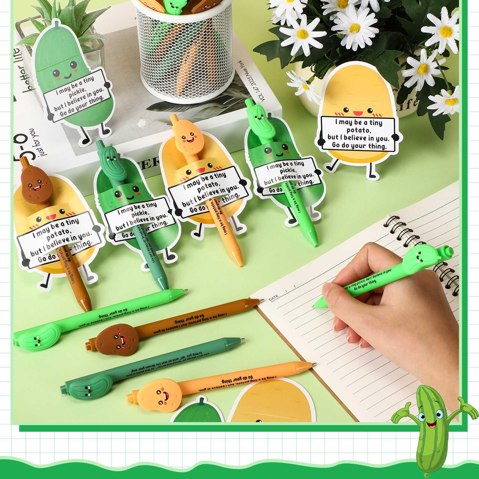 MotiMind 40 Sets Pickle and Potato Pen for Coworkers Bulk Employee Appreciation Gifts Funny