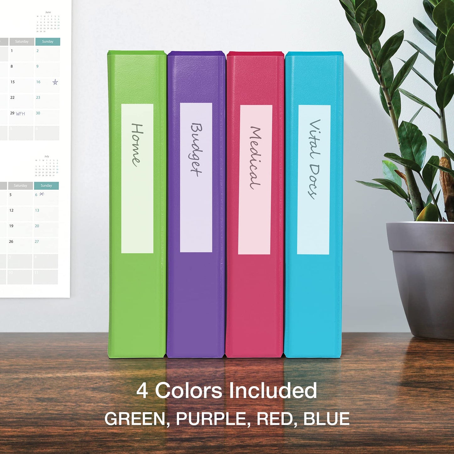 Oxford 1.5 Inch Binders, 4 Pack, 3 Ring Binder, ONE-Touch Easy Open D-Rings, Holds 375 Sheets