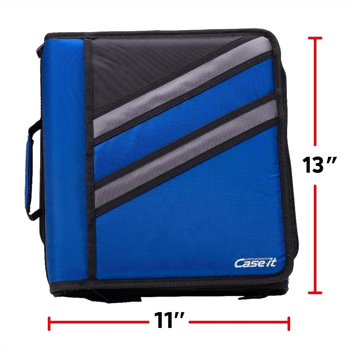 Case-it Zipper Binder | Dual 1.5" D-Rings | 500-Sheet | Z-176 Midnight Blue
