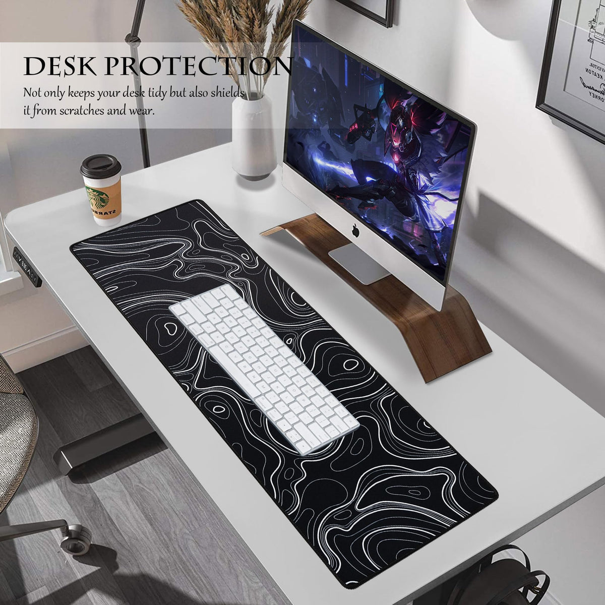 ALOANES Waterproof Gaming Mousepad Large Mouse Mat Non-Slip Rubber Base