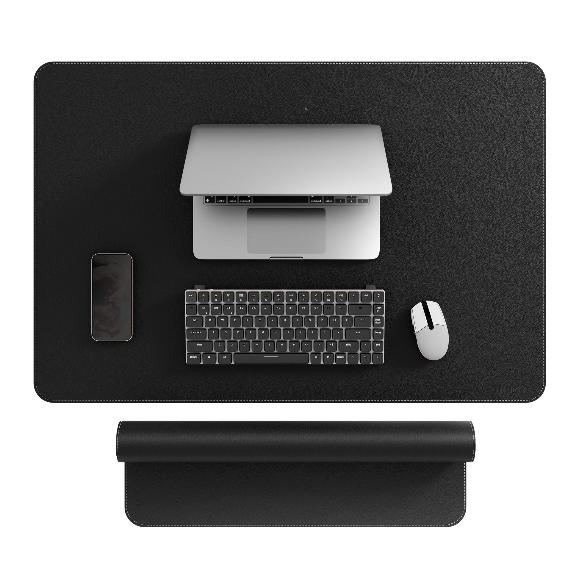 Mydours 36" x 24" XL Large Desk Mat - PU Leather Full Desk Mouse Pad, Black
