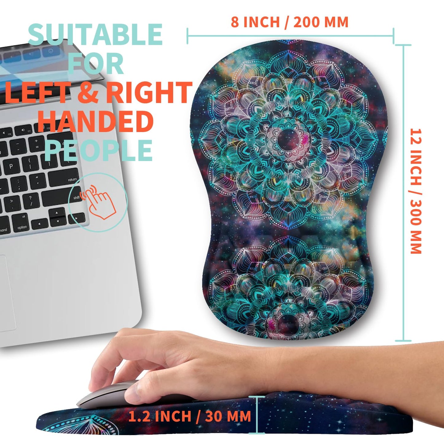 Kuosgm Ergonomic Mouse Pad Wrist Support with Memory Foam Massage Bulge, Carpal Tunnel Pain Relief