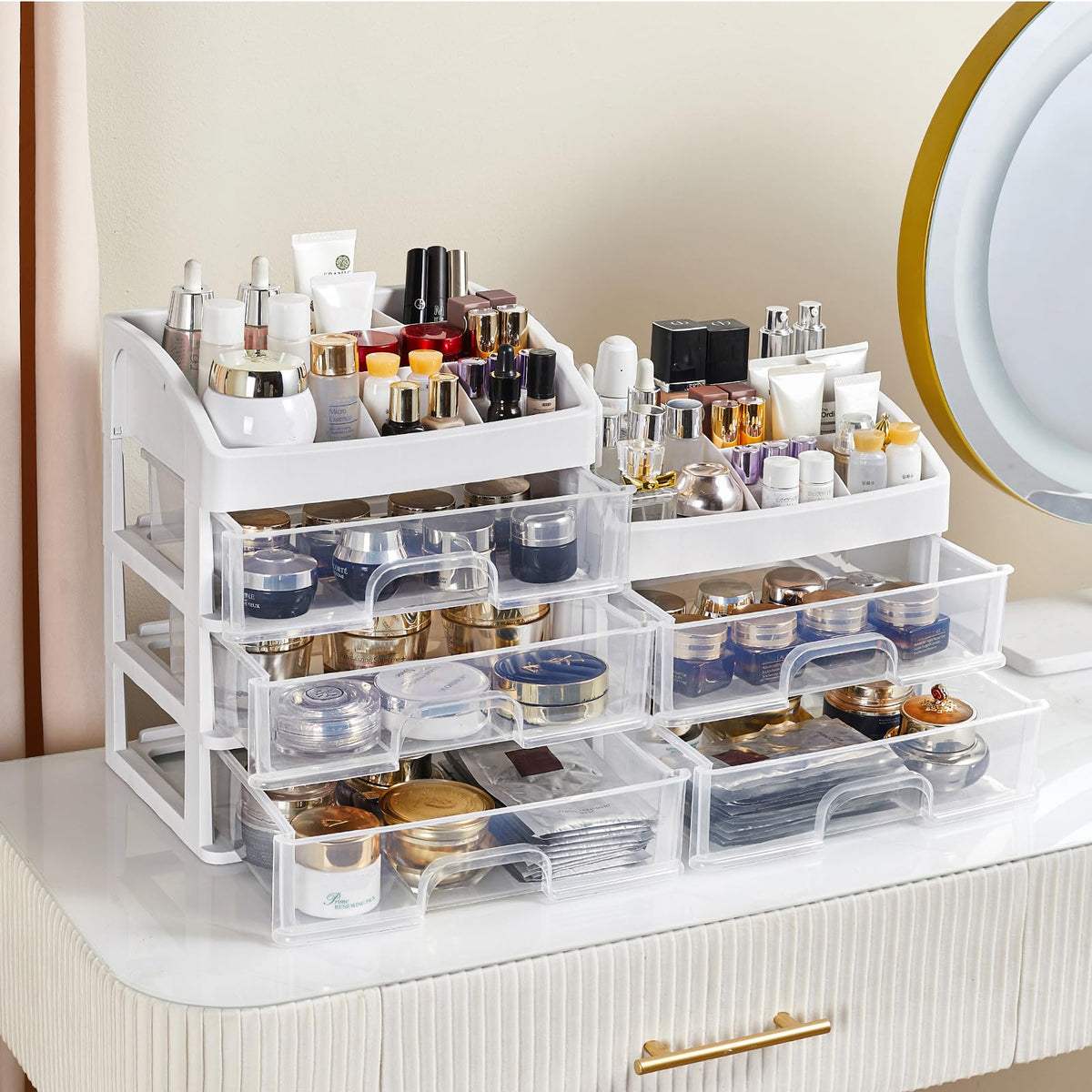 Desk Organizer with Drawers, 3 Drawers Storage Organizer, Desktop Storage Drawers for Office/School