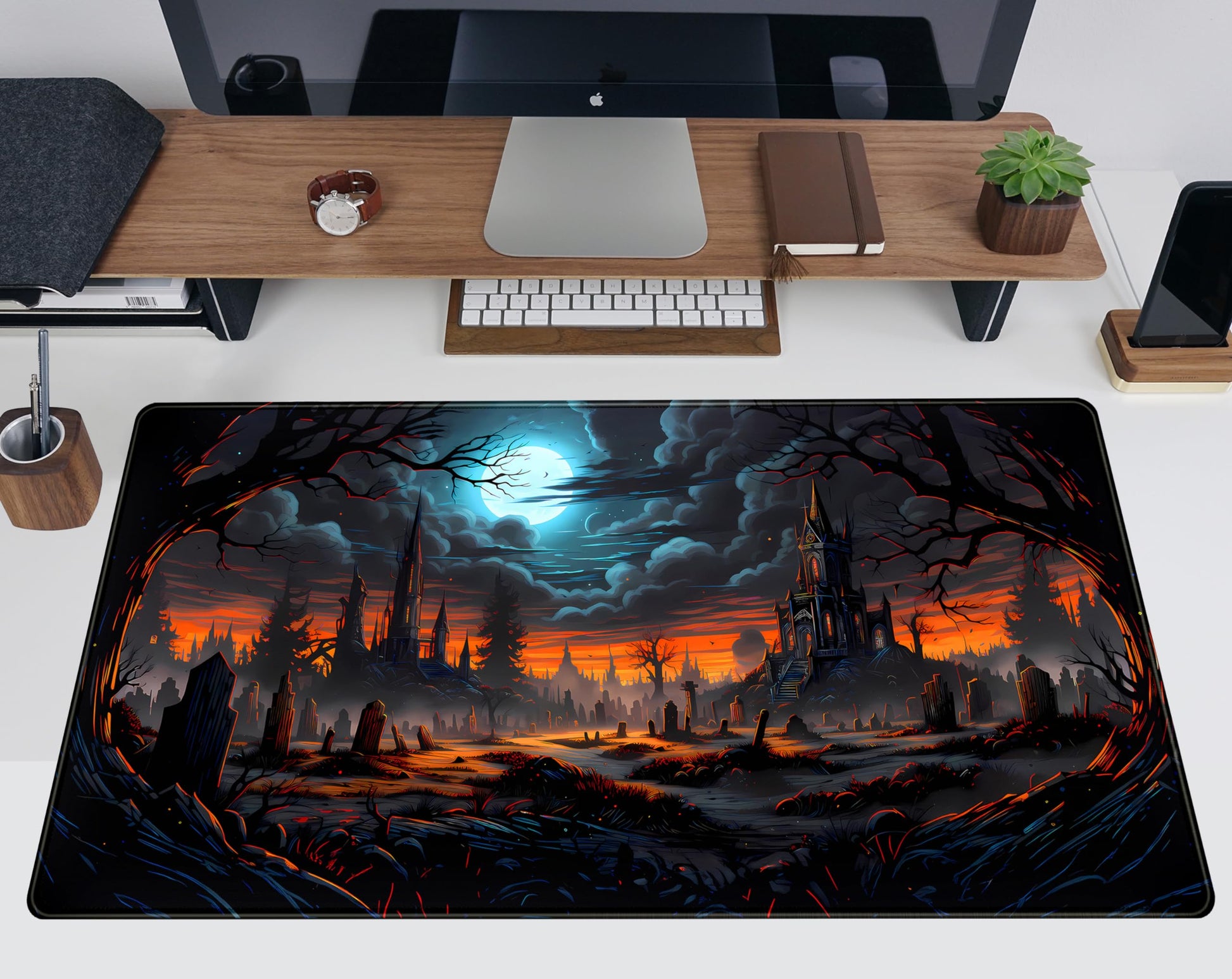 Dark Fantasy Castle Desk Pad Extended Gaming Mouse Pad, XXL Large Computer Laptop Keyboard Wireless
