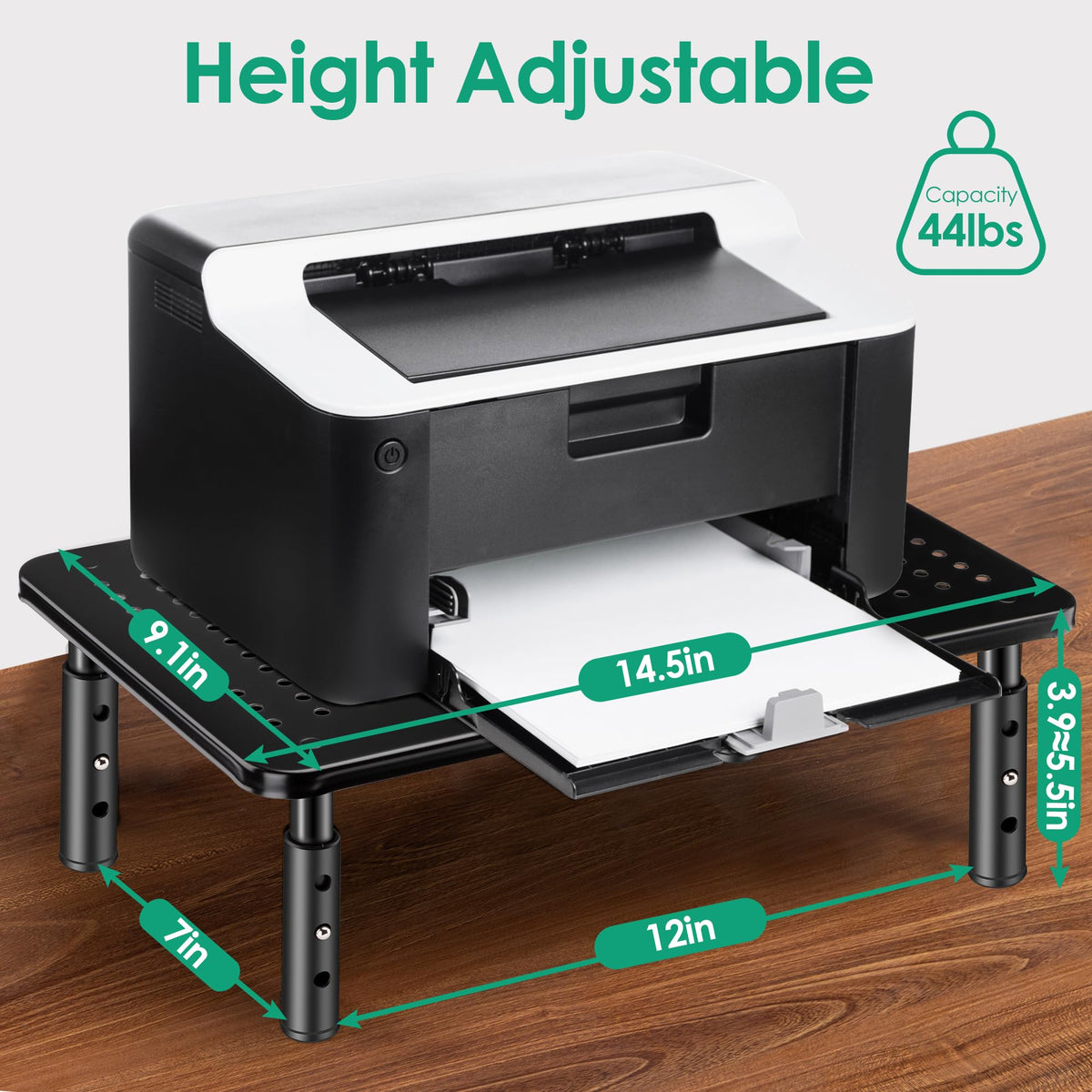 La Jaco Monitor Stand Risers for 2 Monitors, 3 Height Adjustable Monitor Stand with Pen Holder