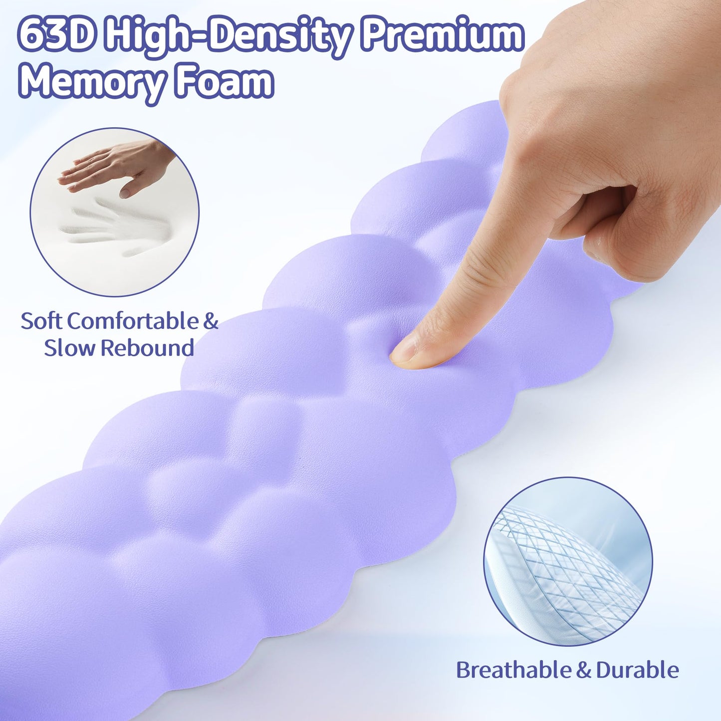 Sushret Cloud Wrist Rest Keyboard, Cloud Keyboard Wrist Pad Set with PU Leather Memory Foam, Cute