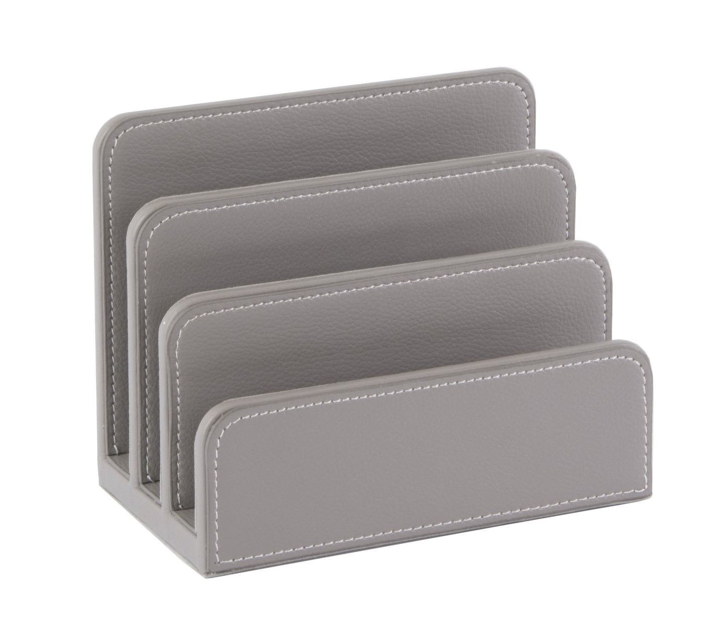 OSCO Faux Leather Mail Sorter & Envelope Organiser – Desk File Storage Stand with Display Slots
