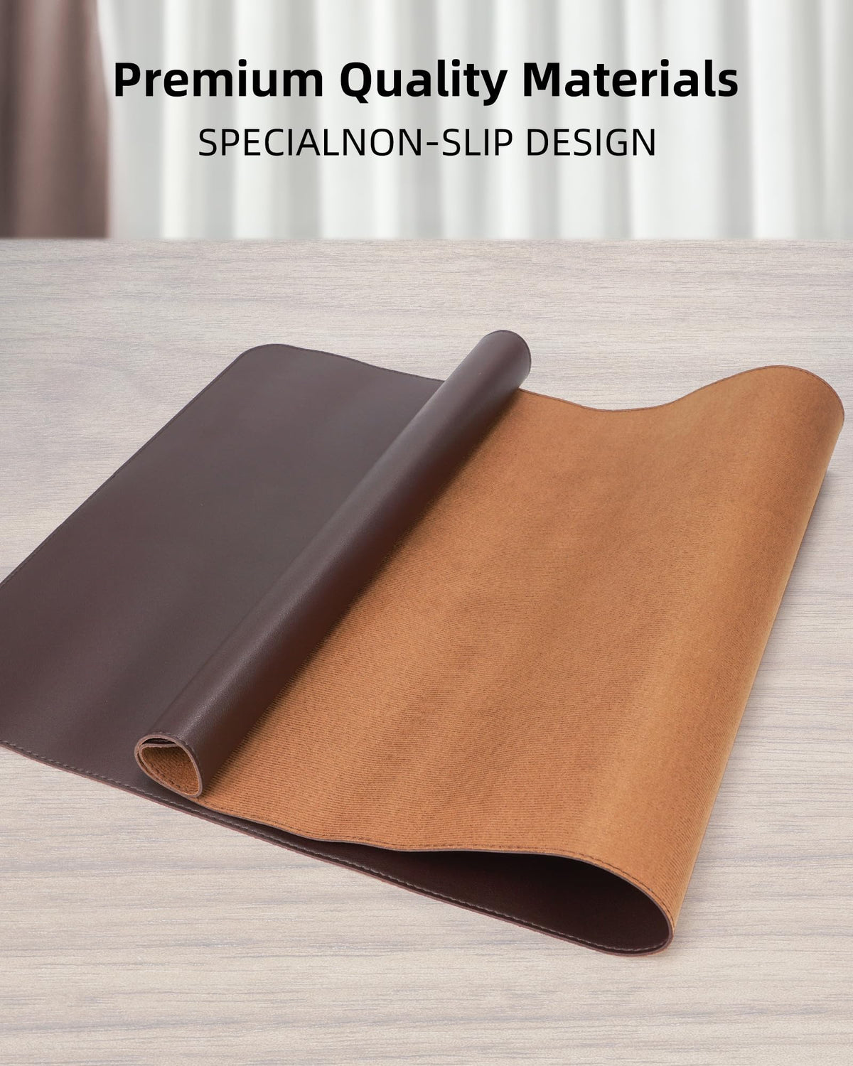 AFIING Large Desk Mat 55" x 24" - PU Leather Desk Pad Protector, Waterproof Non-Slip Extended Mouse