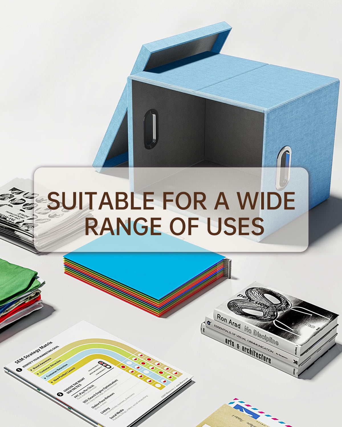 Oterri File Organizer, File Box, File Cabinet for Letter File Folder Storage, Portable Storage Bins