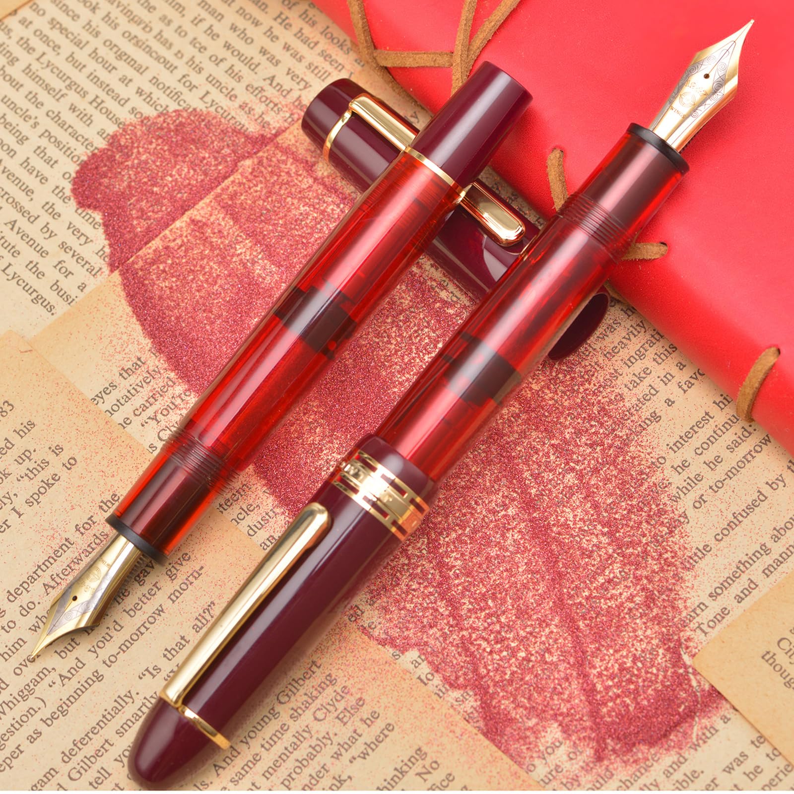 Wikult Yongsheng Junlai 630 Acrylic Fountain Pen, Size 8 Medium Nib with Piston Filling System