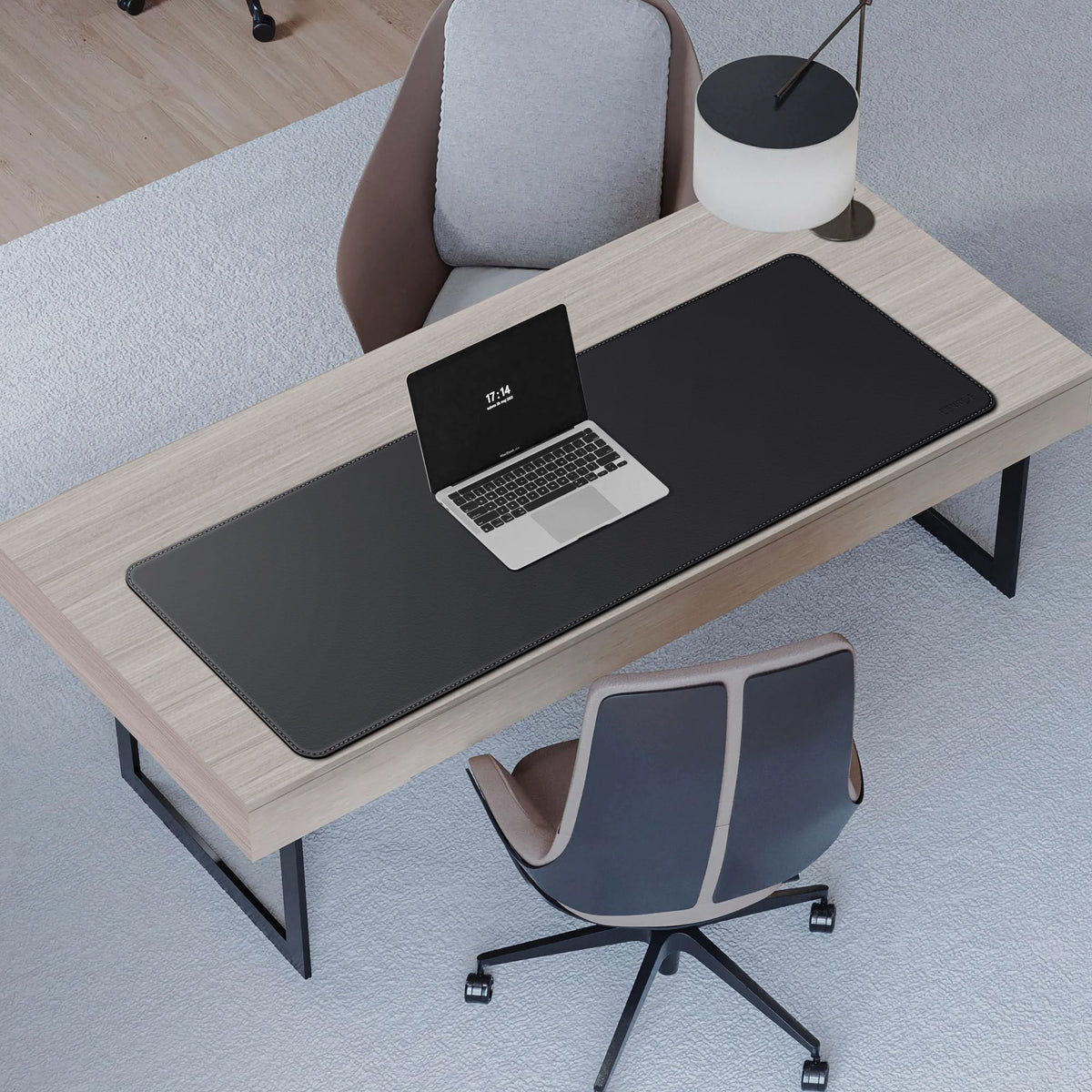 CENNBIE Leather Desk Mat, 51.2" x 16" Desk Pad for Full Desk (Black)