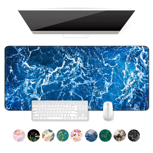 Auhoahsil Large Mouse Pad, XXL Desk Pad, Extened 35" x 15", Non-Slip Rubber Base, Stitched Edges