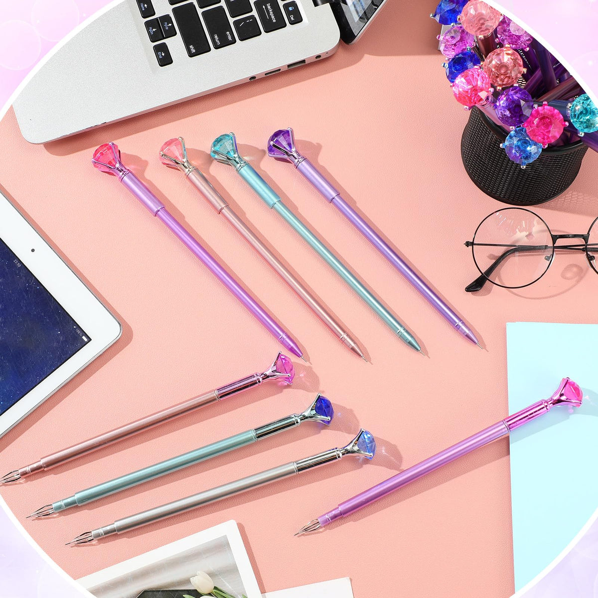 Mimorou 48 Pcs Diamond Pens with Crystal Retractable 1.0 mm, Classic Style