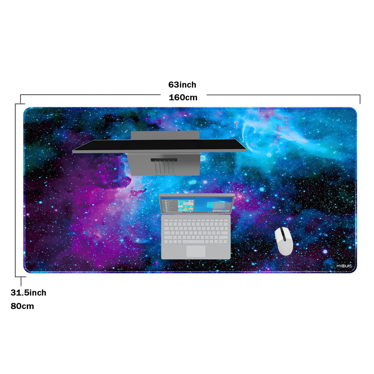 Mydours 63 x 32 inch Gaming Mouse Pad Extra Large Full Desk Pad Universe