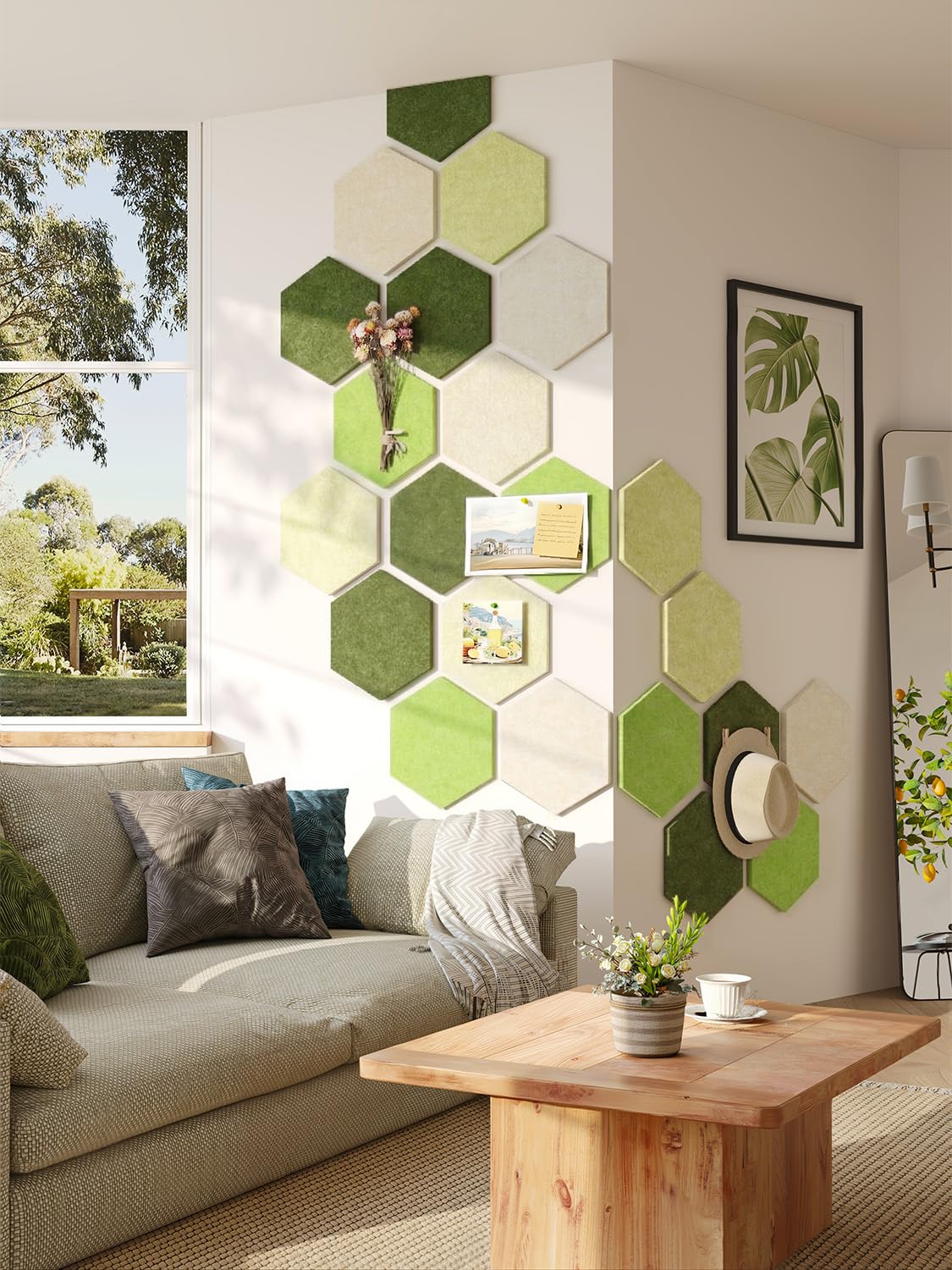 Uoisaiko 8-Pack Hexagon Felt Bulletin Board Tiles, Cork Board Alternative