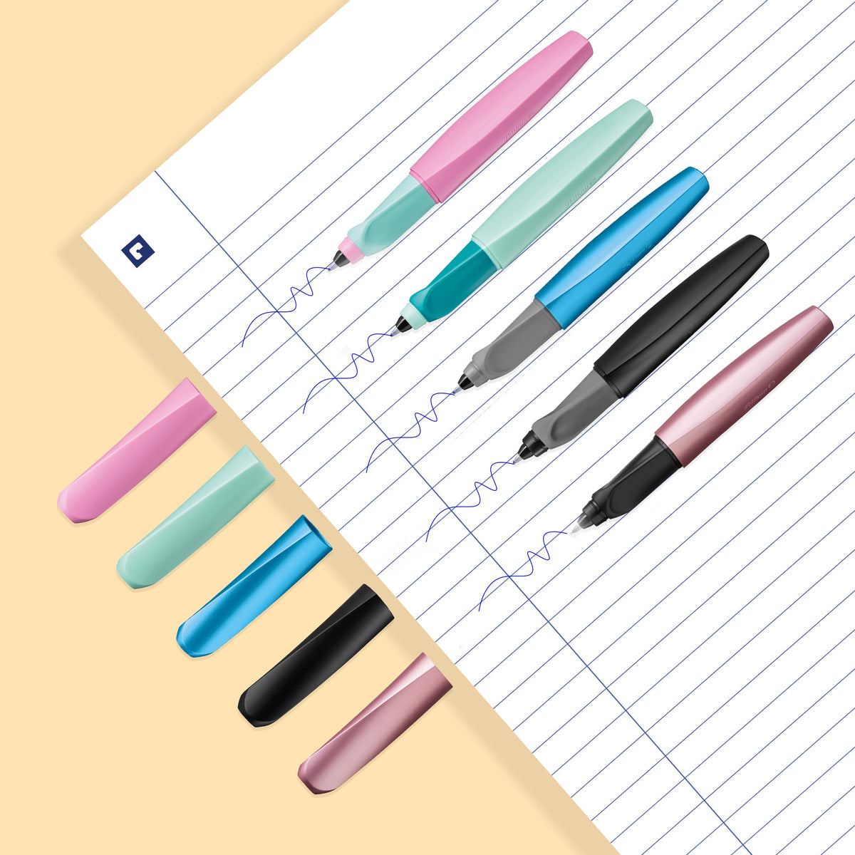 Pelikan Twist Neo Mint Rollerball Pen, Ergonomic, Refillable Blue ink