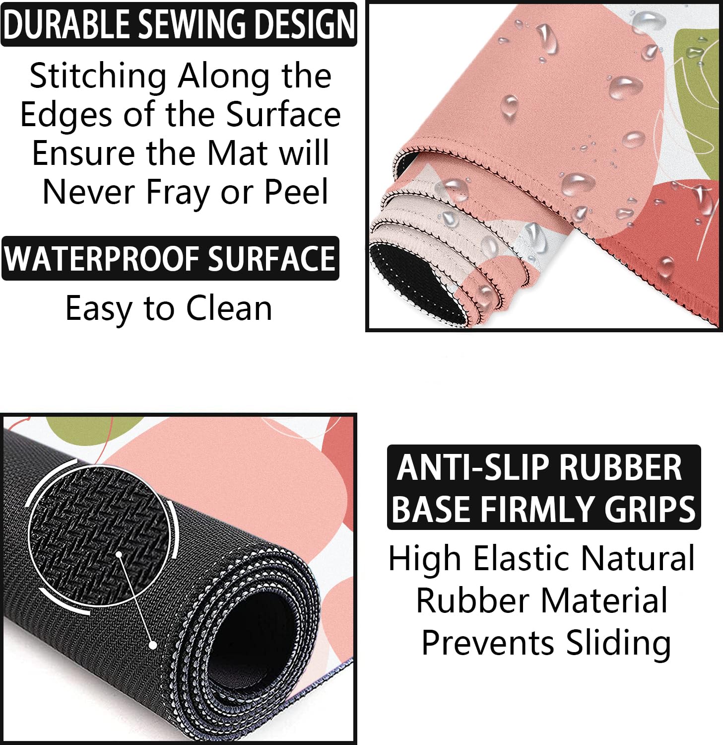 Large Desk Mat, Mouse Pad with Wrist Support, Keyboard Wrist Rest Set