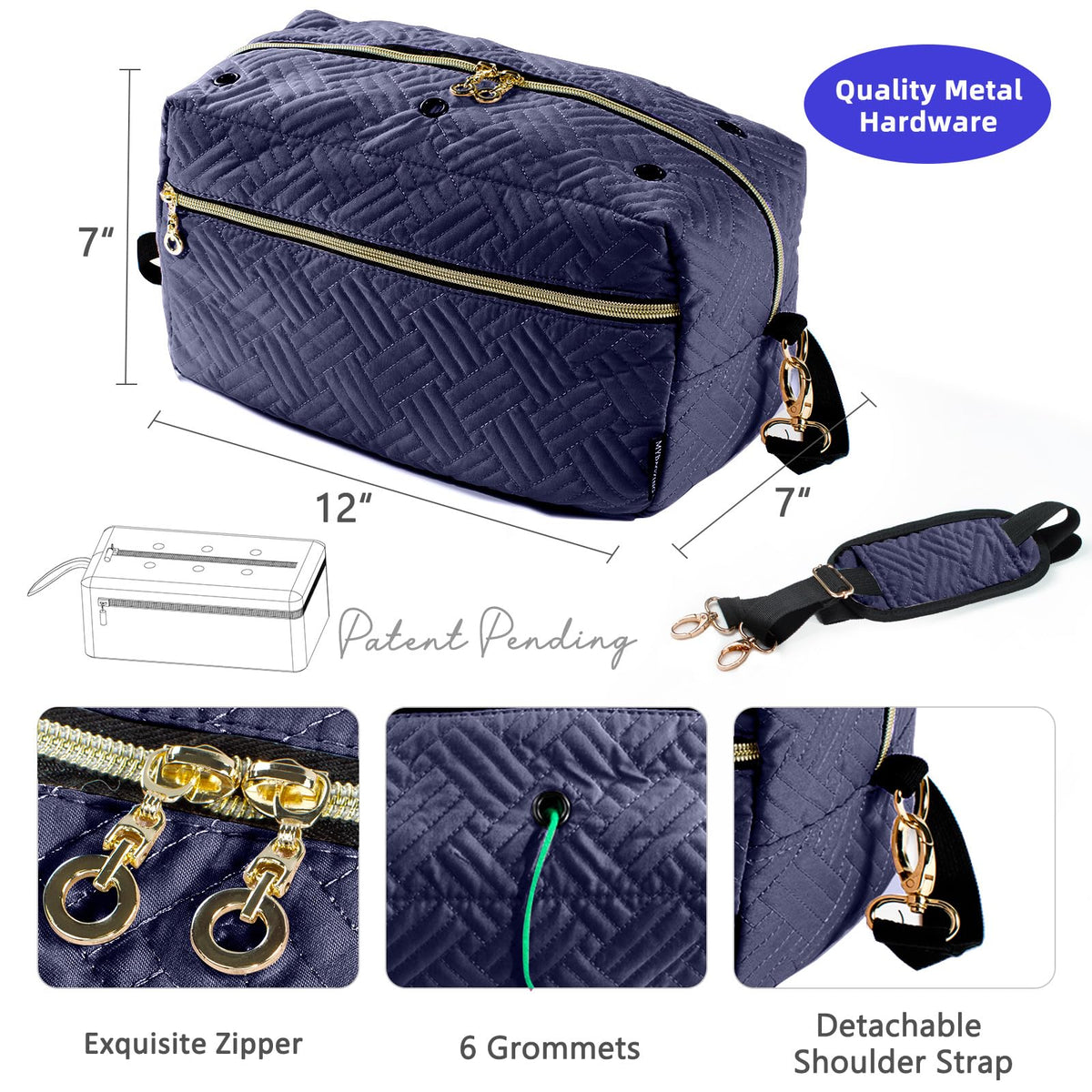 MYBAGZING Crochet Bag Organizer,Knitting Bag for Yarn Storage&Crochet Hooks