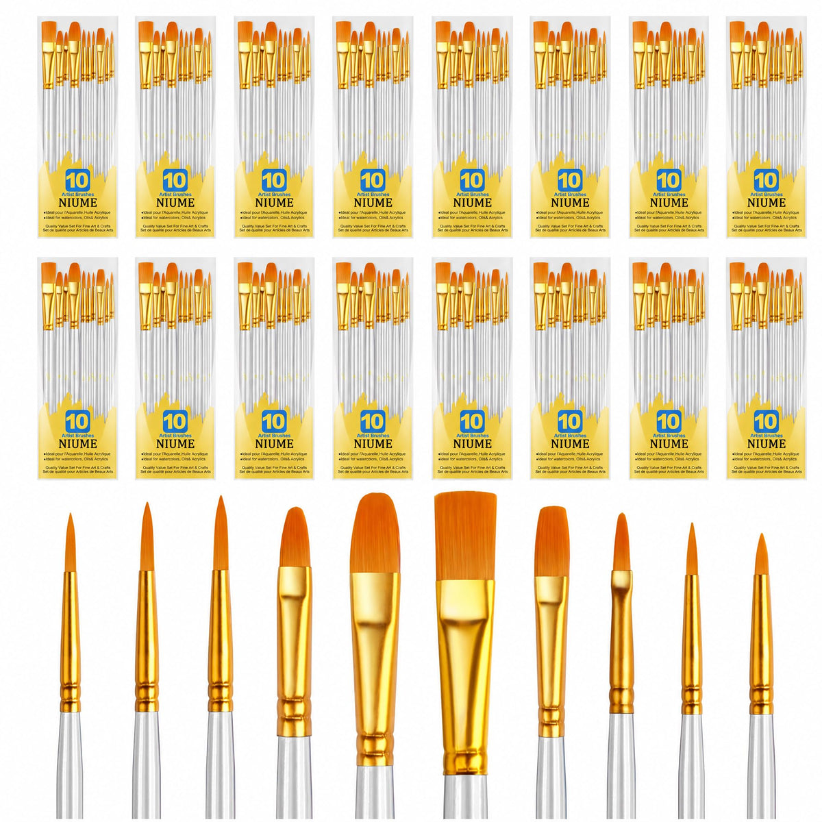 Acrylic Paint Brushes Set, 160Pcs Round Pointed Tip Artist Paintbrushes for Acrylic Painting Oil