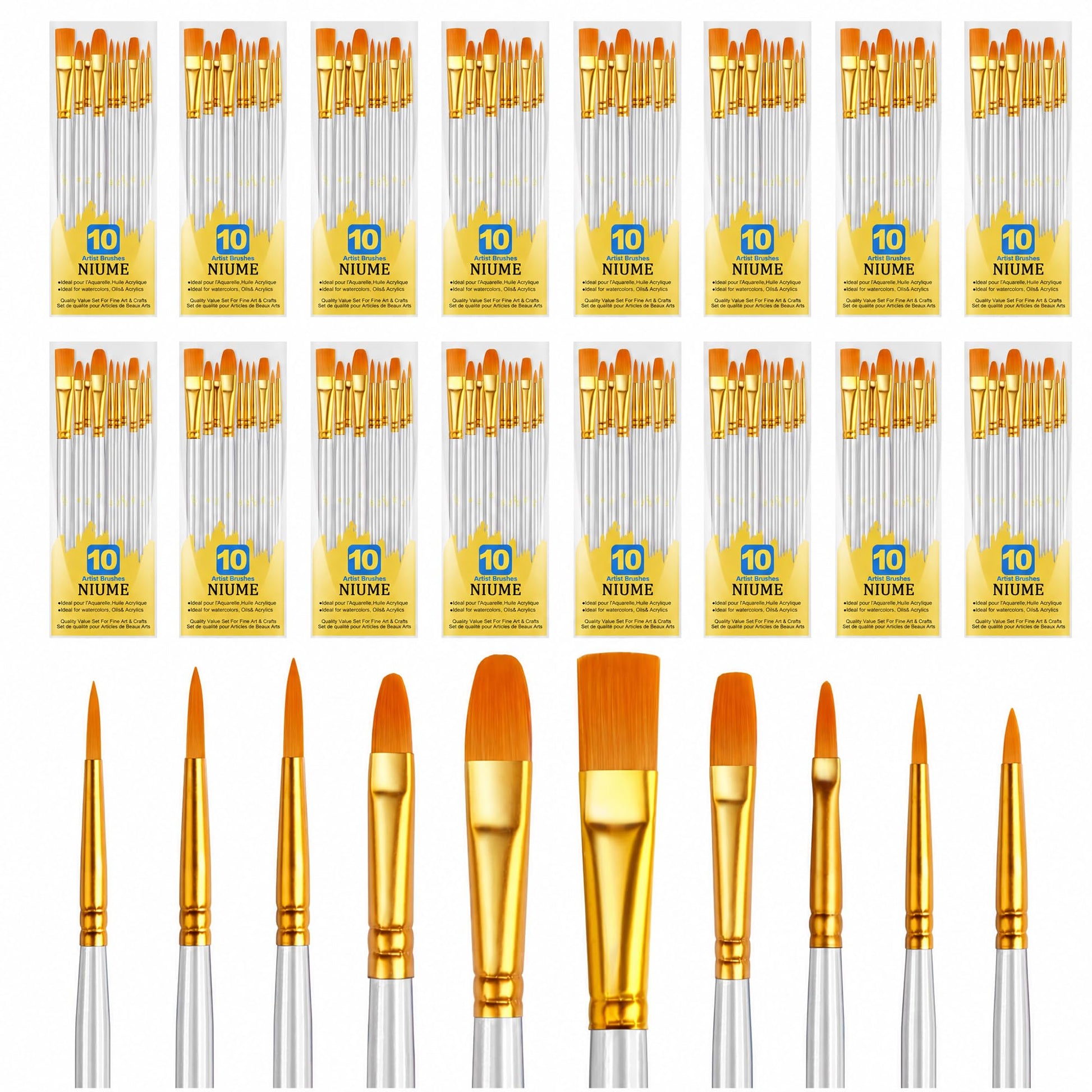Acrylic Paint Brushes Set, 160Pcs Round Pointed Tip Artist Paintbrushes for Acrylic Painting Oil