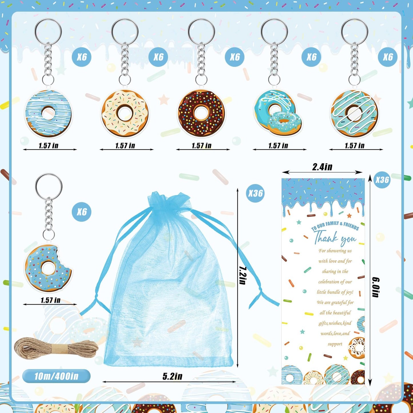 EYNDYN 145 Pieces Donut Baby Shower Favors for Guest Sprinkled with Love Ballpoint Pens and