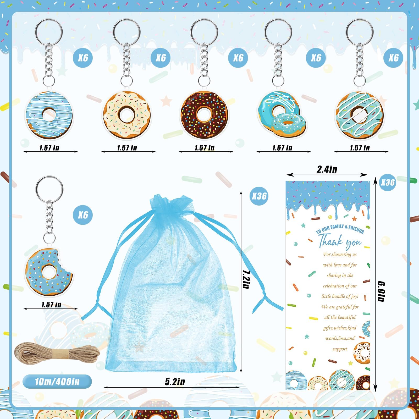 EYNDYN 145 Pieces Donut Baby Shower Favors for Guest Sprinkled with Love Ballpoint Pens and