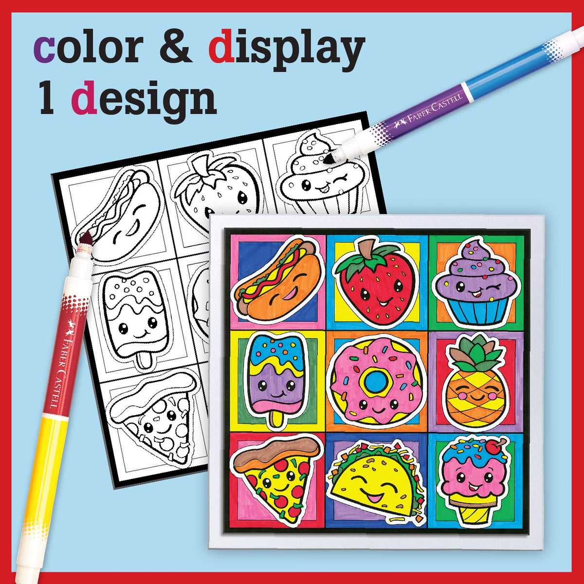 Faber-Castell Color by Number Foodie Friends - Color and Display 1 Color by Number Board