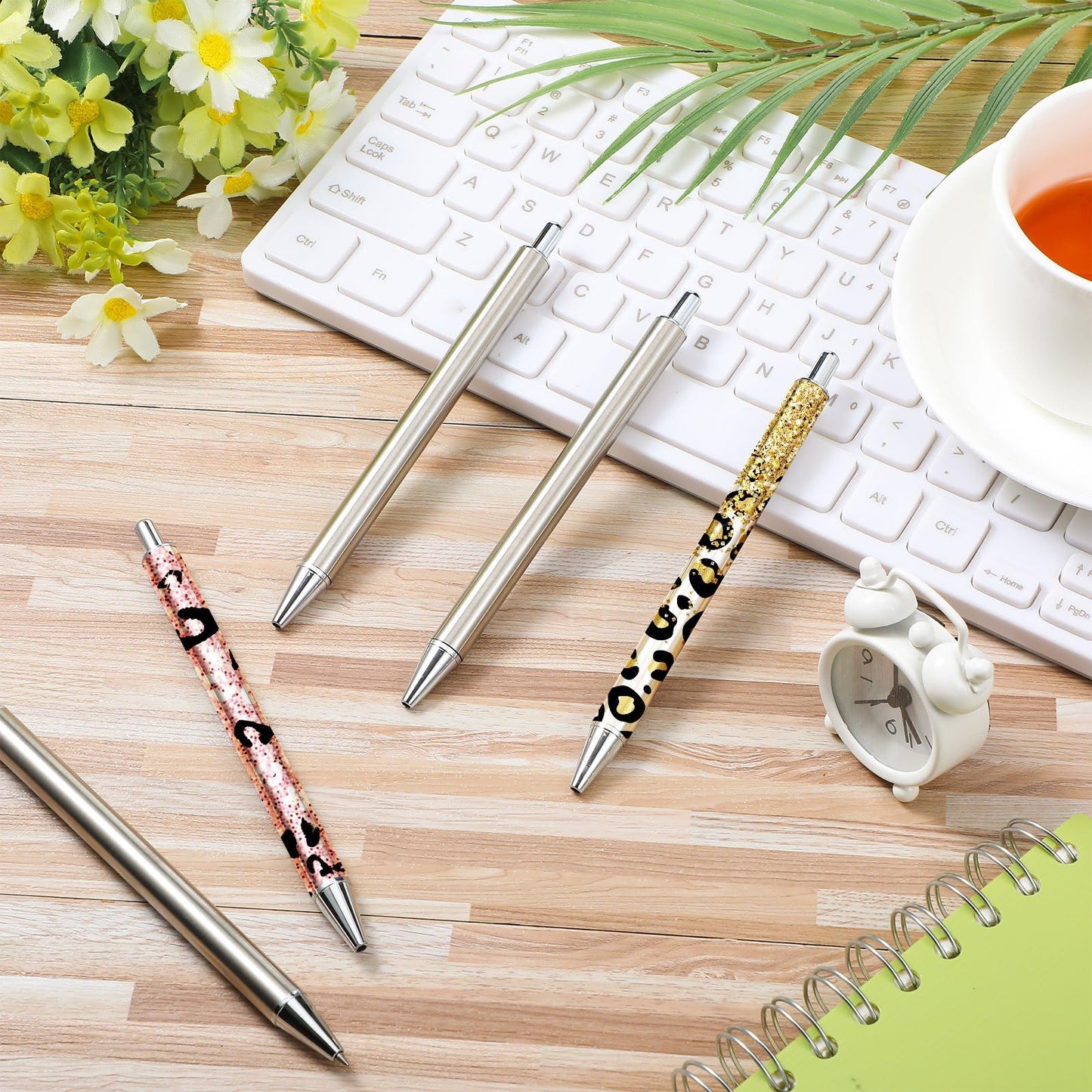 Qilery 50 Pcs Sublimation Pen Blank Epoxy Stainless Steel Blank Pen for DIY