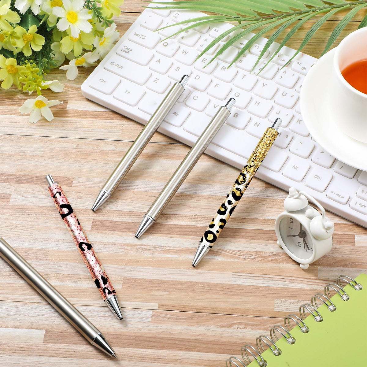 Qilery 50 Pcs Sublimation Pen Blank Epoxy Stainless Steel Blank Pen for DIY