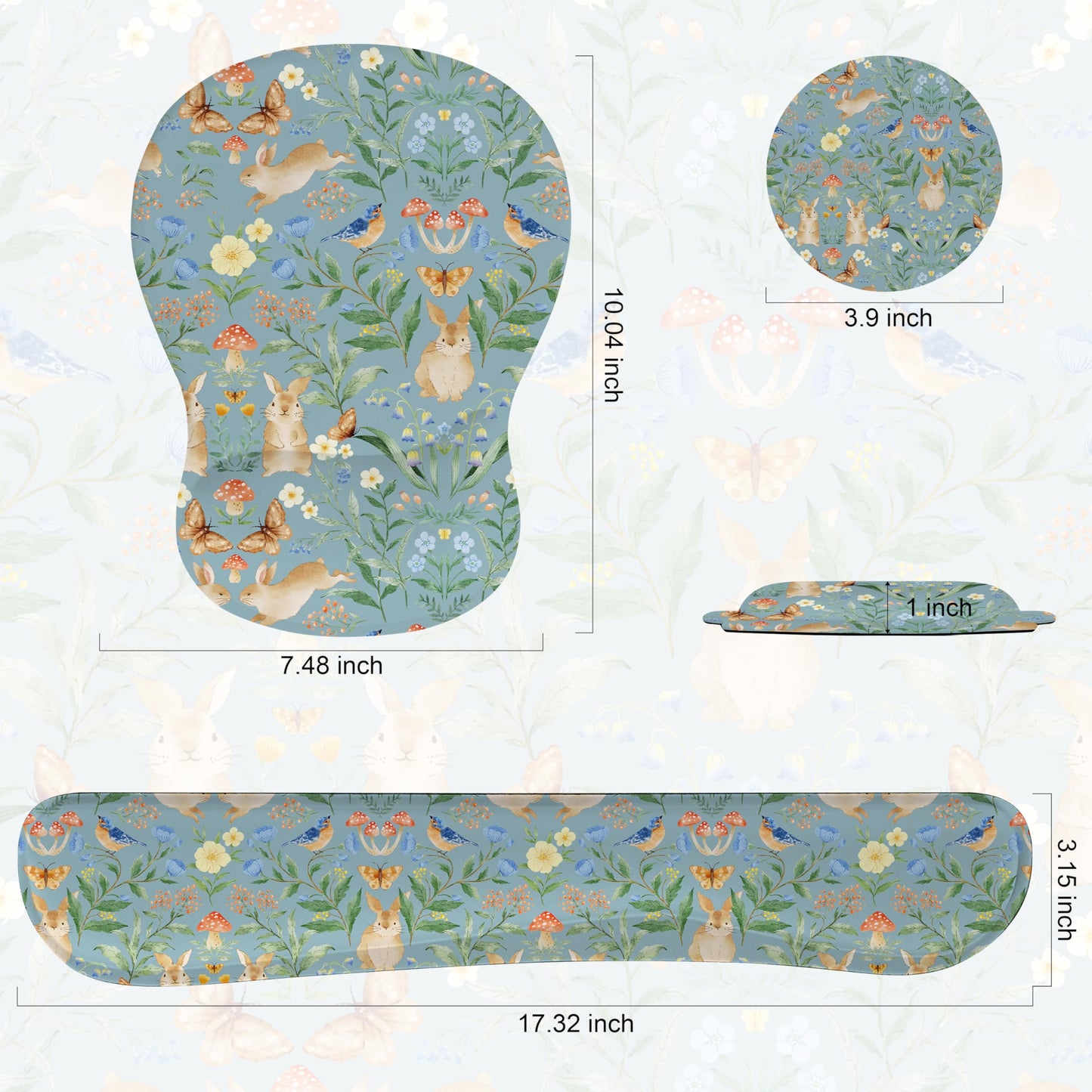 WINTOJO Mouse Pad Wrist Rest Support Keyboard Set Circle Coaster Gaming Mouse Pad Ergonomic Gel