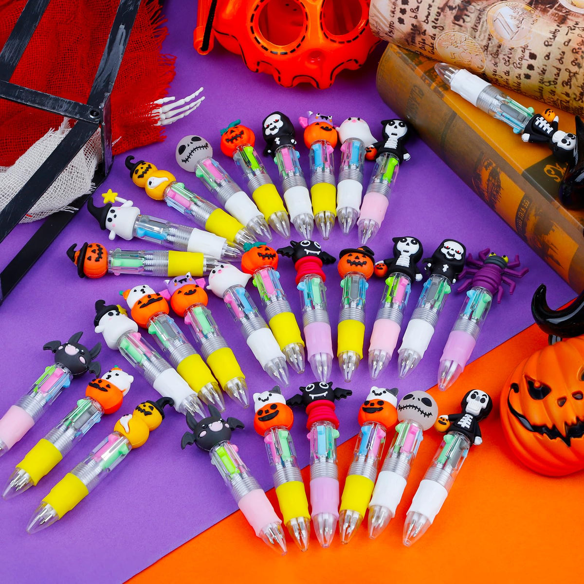 CZWZ 30Pcs Mini Multicolor Pens in One 4-in-1 Cute Pens Bulk for Kids, Ballpoint Pen for Birthdays