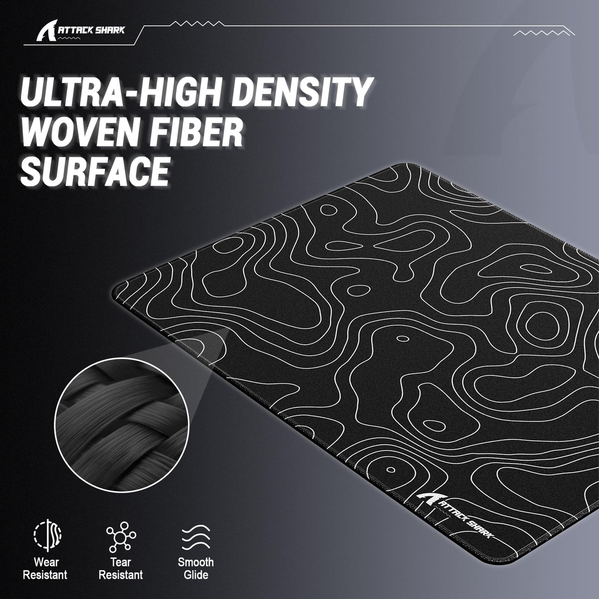 ATTACK SHARK CM02SE Gaming Mouse Pad for Esports Speed Mouse mats for Desk Waterproof Surface