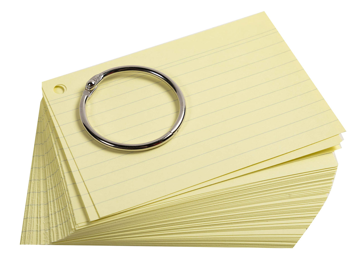 Exacompta - Ref 10330E - Bristol Revision Flashcards with Ring (Pack of 50 Cards) - A7 (77 x 105mm)