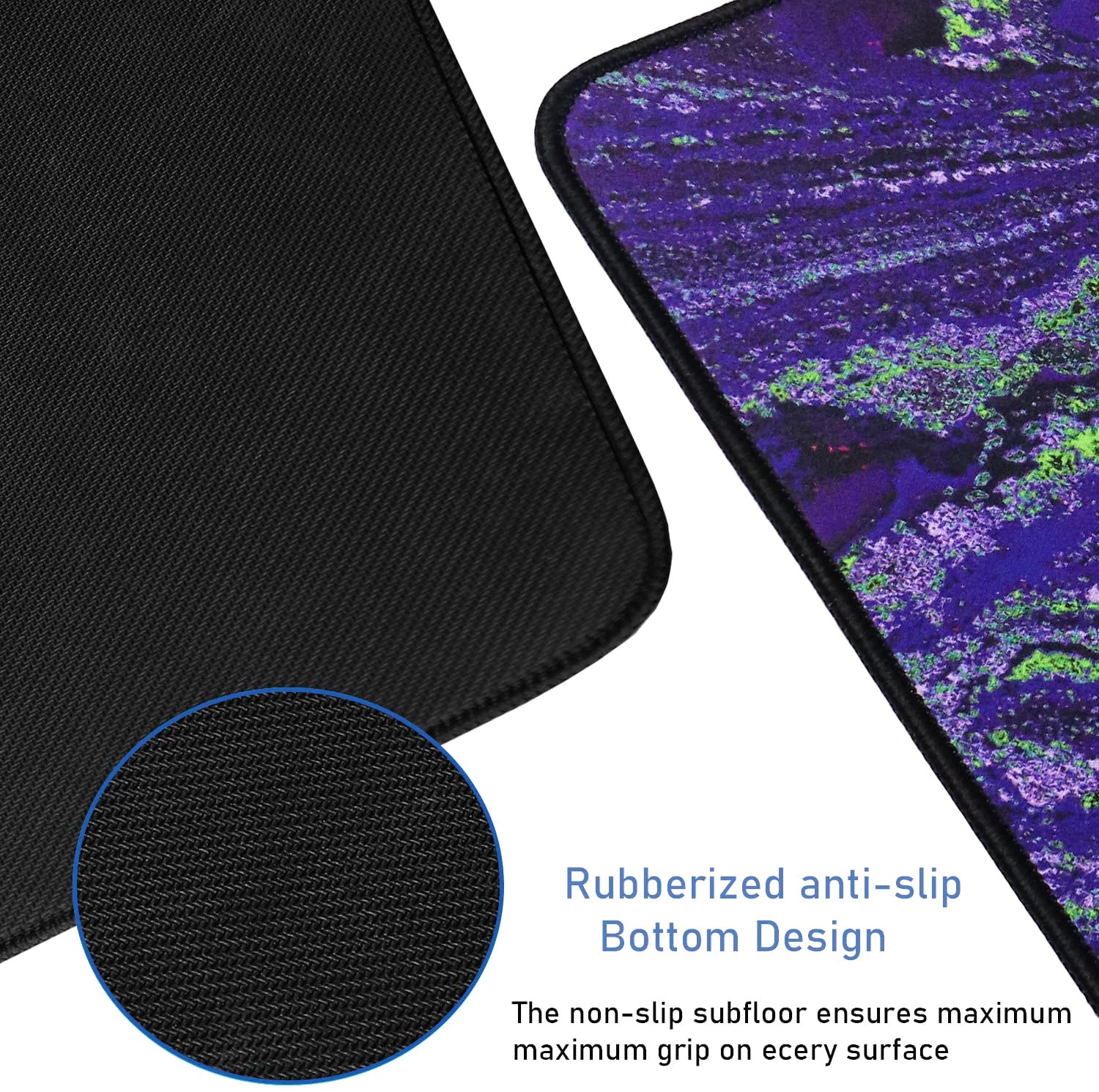 Large Mouse Pad with Stitched Edges, Durable Non-Slip Natural Rubber Base