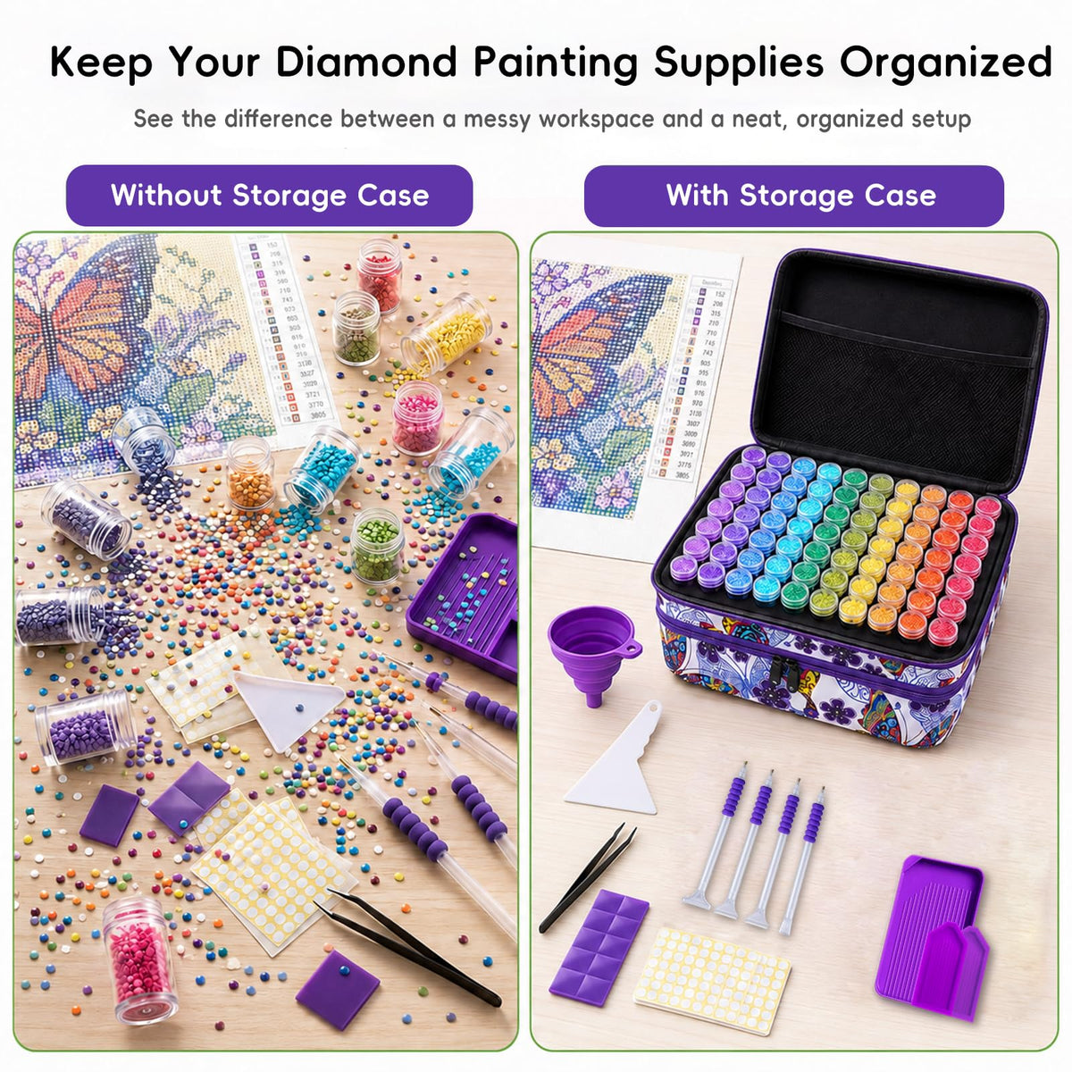 ZORETCO Diamond Art Storage - 240 Containers Diamond Art Kits for Adults