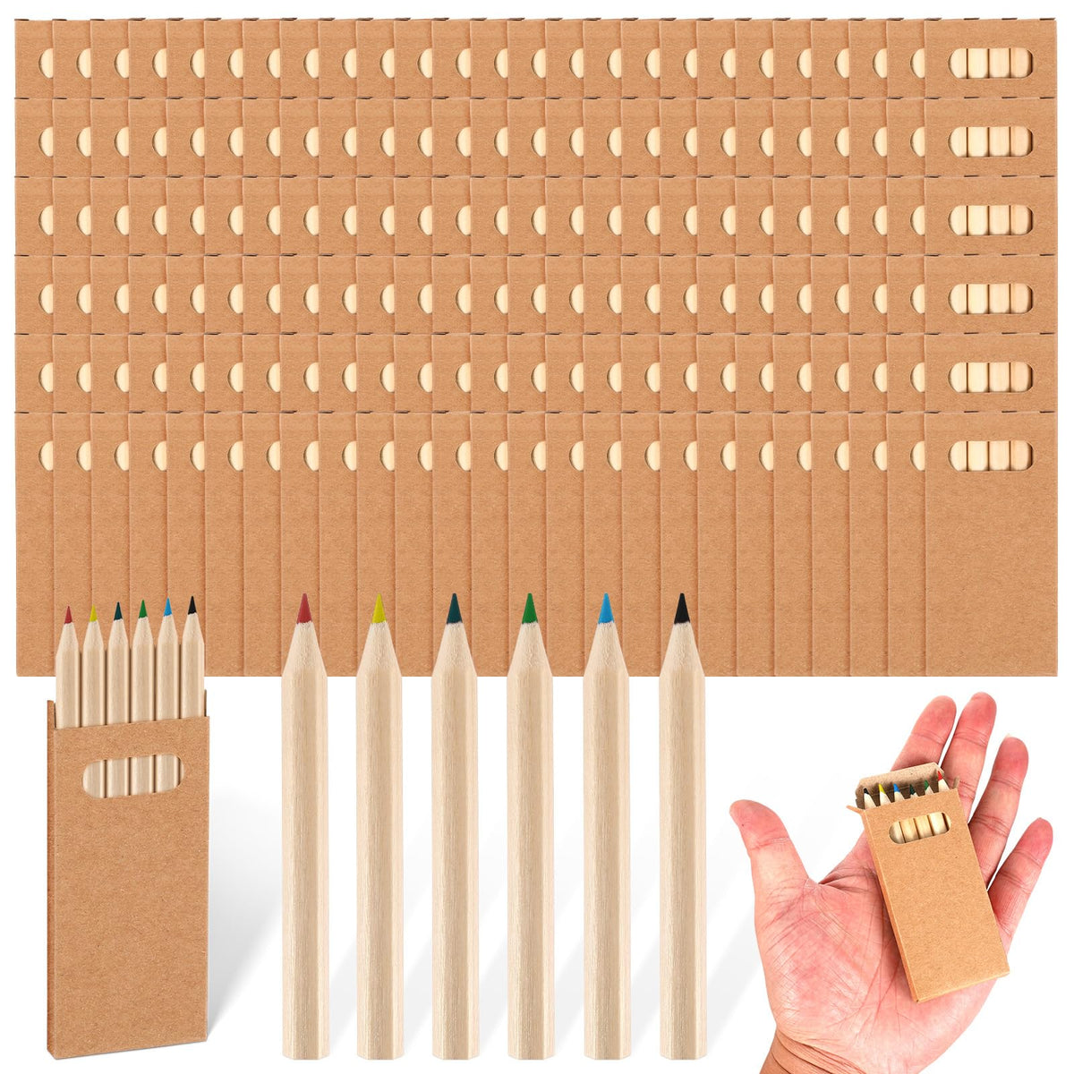 Faccito 150 Packs Mini Colored Pencils Bulk for Kids, 6 Colors