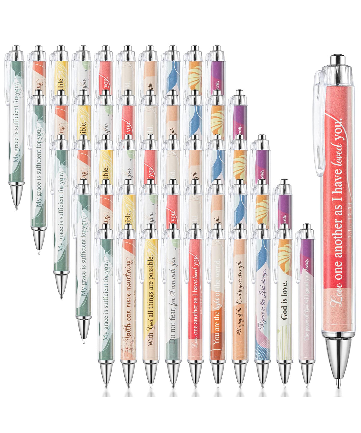 Mr. Pen- Christian Pen Set, 50 Pack, Black Ink, Gradient Ombre