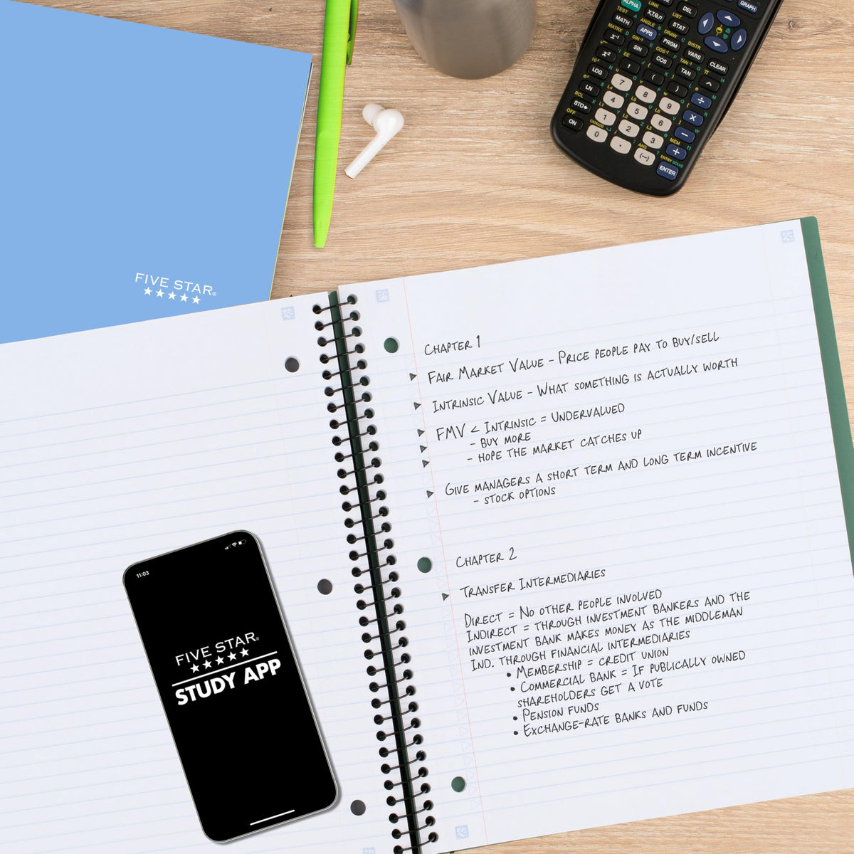 Five Star Advance Spiral Notebook + Study App, 1 Subject, College Ruled Paper, 8-1/2" x 11", 100