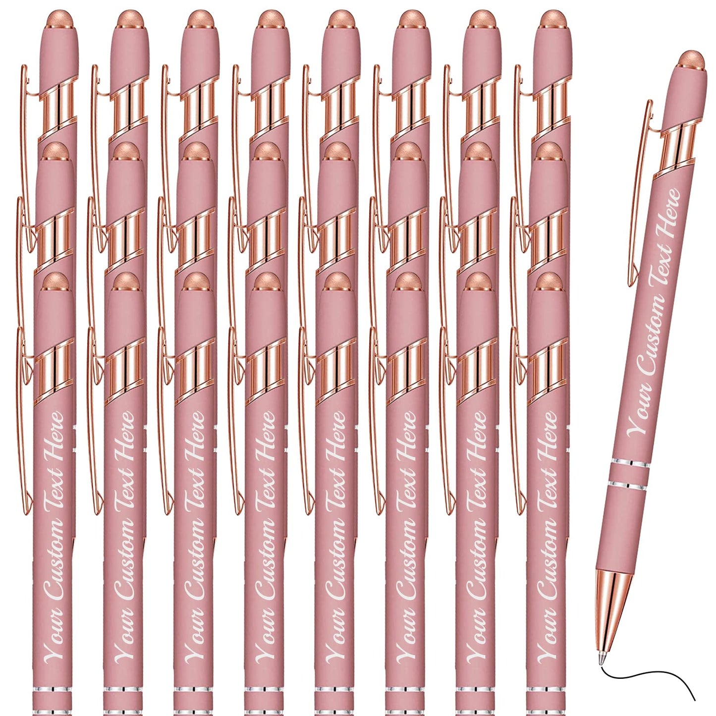 Fadace Up to 500 Pcs Personalized Pens Bulk Custom Customized Pen with Stylus Free Engraving