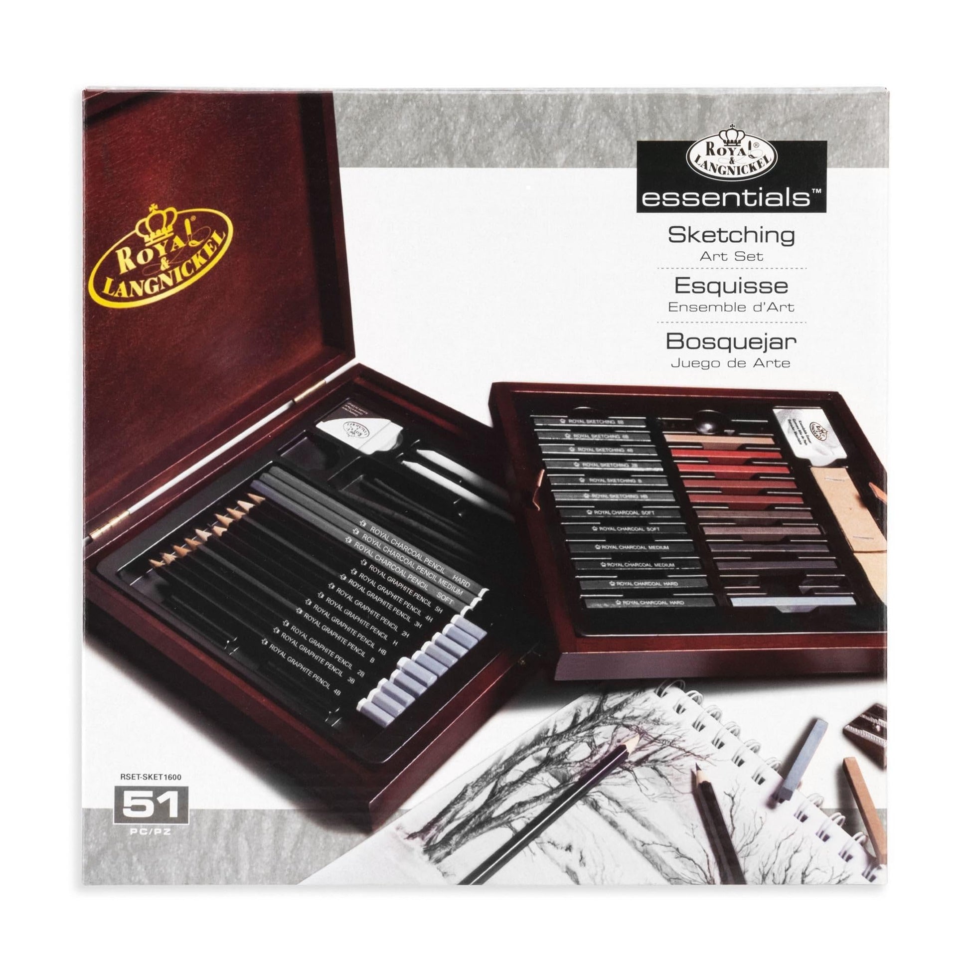 Royal & Langnickel RSET-SKET1600 Premier Sketch Pencil Art Set, 51-Piece