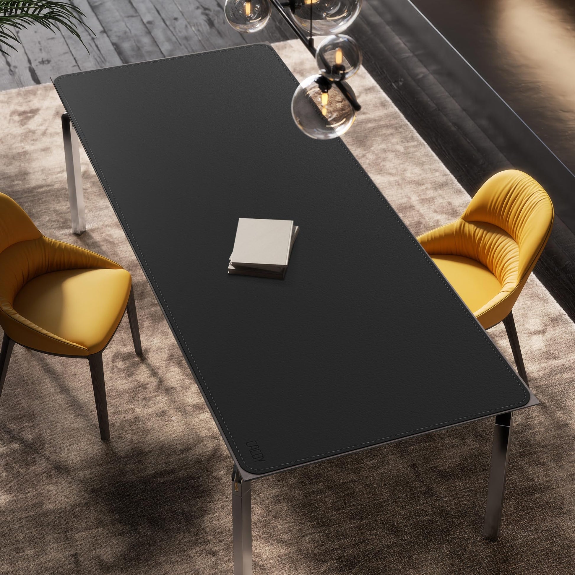 Cacoy 66.9'' x 27.5'' Leather Desk Pad Blotter Protector, Large Gaming Keyboard Mouse Pad, Faux
